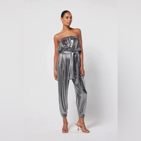 Elliatt Amayah Gunmetal Metallic Jumpsuit - Picture 1 of 4